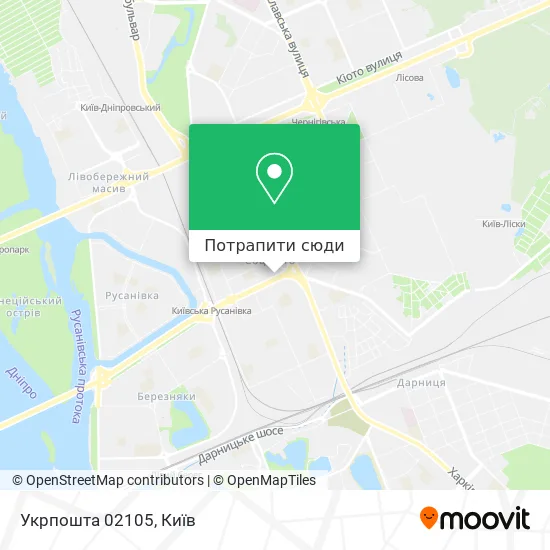 Карта Укрпошта 02105