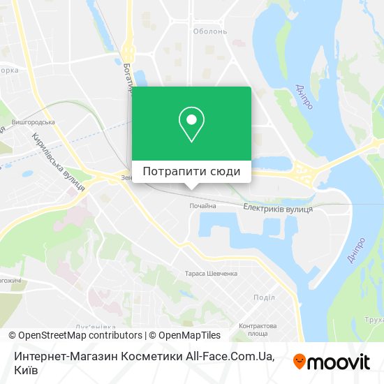 Карта Интернет-Магазин Косметики All-Face.Com.Ua