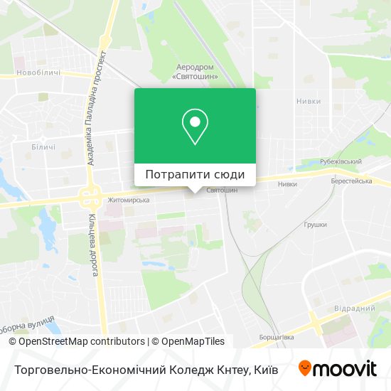 Карта Торговельно-Економічний Коледж Кнтеу
