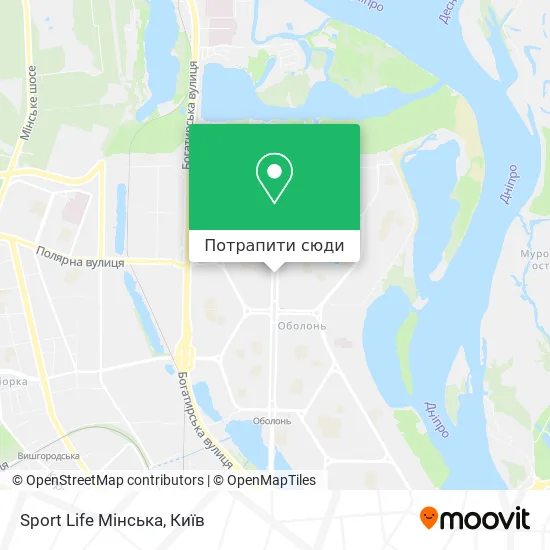 Карта Sport Life Мінська