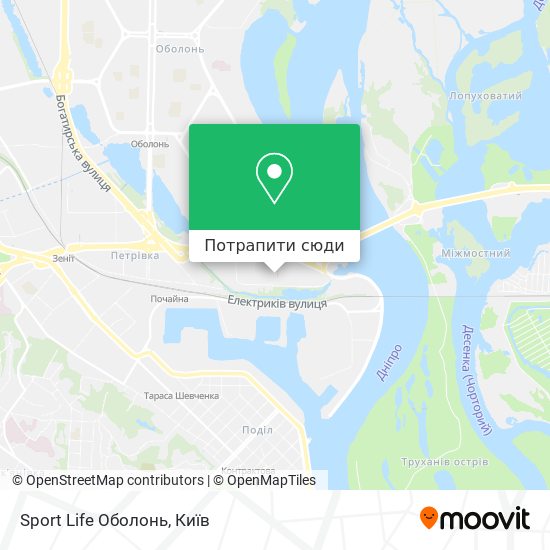 Карта Sport Life Оболонь