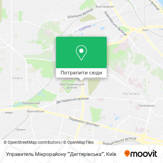 Карта Управитель Мікрорайону ""Дегтярівська""