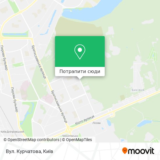 Карта Вул. Курчатова