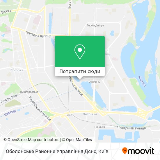 Карта Оболонське Районне Управління Дснс