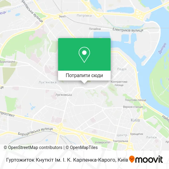 Карта Гуртожиток Кнуткіт Ім. І. К. Карпенка-Карого