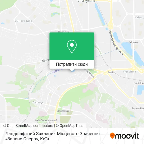 Карта Ландшафтний Заказник Місцевого Значення «Зелене Озеро»