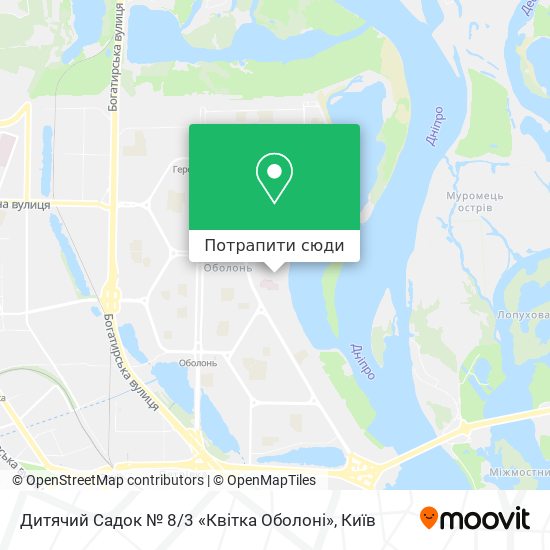 Карта Дитячий Садок № 8 / 3 «Квітка Оболоні»
