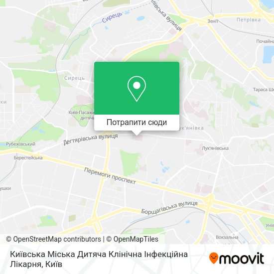 Карта Київська Міська Дитяча Клінічна Інфекційна Лікарня