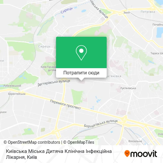 Карта Київська Міська Дитяча Клінічна Інфекційна Лікарня
