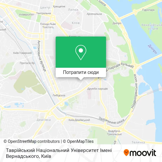 Карта Таврійський Національний Університет Імені Вернадського