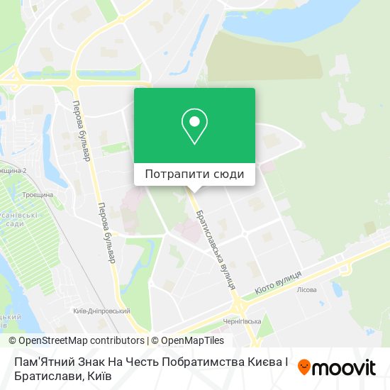 Карта Пам'Ятний Знак На Честь Побратимства Києва І Братислави