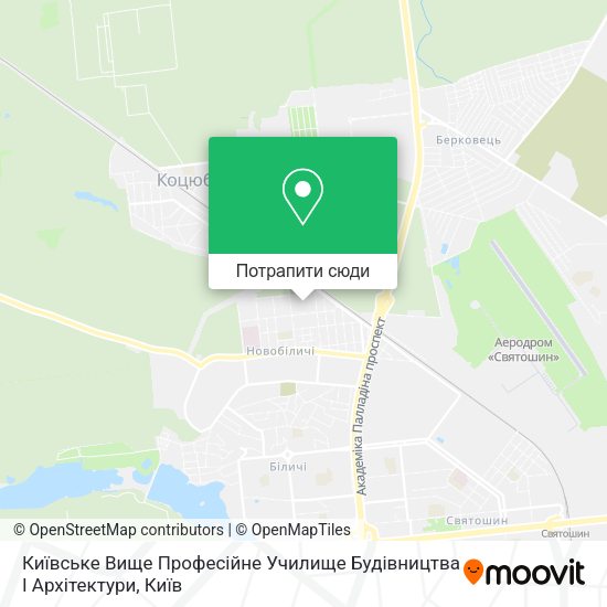 Карта Київське Вище Професійне Училище Будівництва І Архітектури