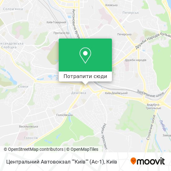 Карта Центральний Автовокзал ""Київ"" (Ас-1)
