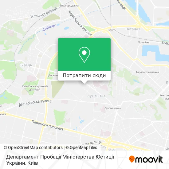 Карта Департамент Пробації Міністерства Юстиції України