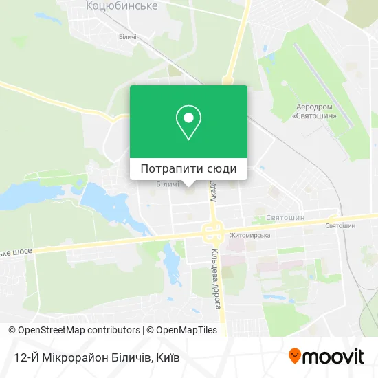 Карта 12-Й Мікрорайон Біличів
