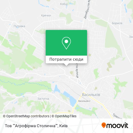 Карта Тов ""Агрофірма Столична""