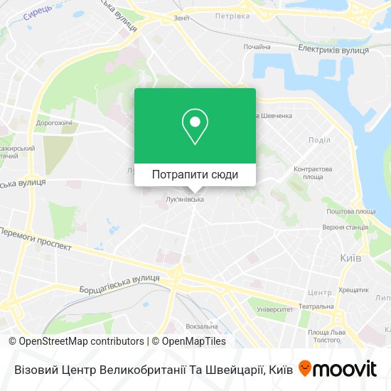 Карта Візовий Центр Великобританії Та Швейцарії