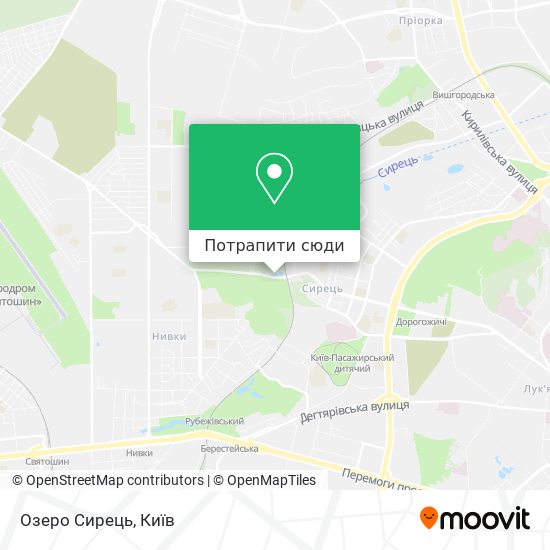 Карта Озеро Сирець