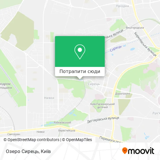 Карта Озеро Сирець