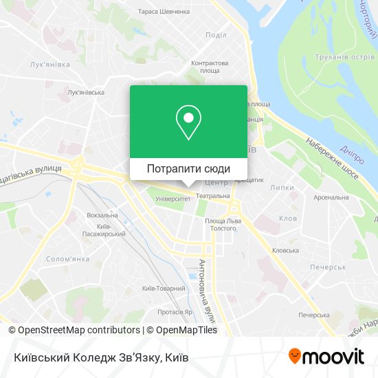 Карта Київський Коледж Зв’Язку