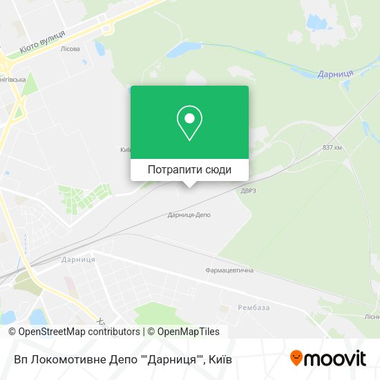 Карта Вп Локомотивне Депо ""Дарниця""