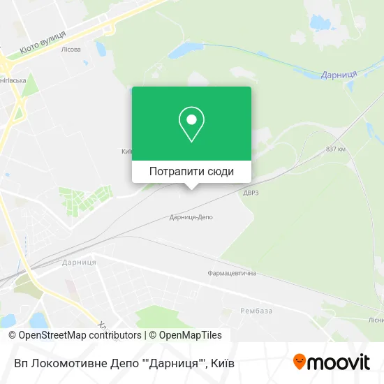 Карта Вп Локомотивне Депо ""Дарниця""