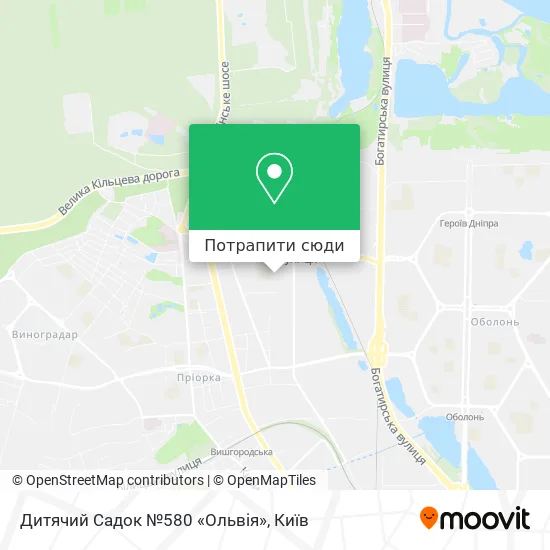 Карта Дитячий Садок №580 «Ольвія»