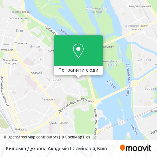 Карта Київська Духовна Академія І Семінарія
