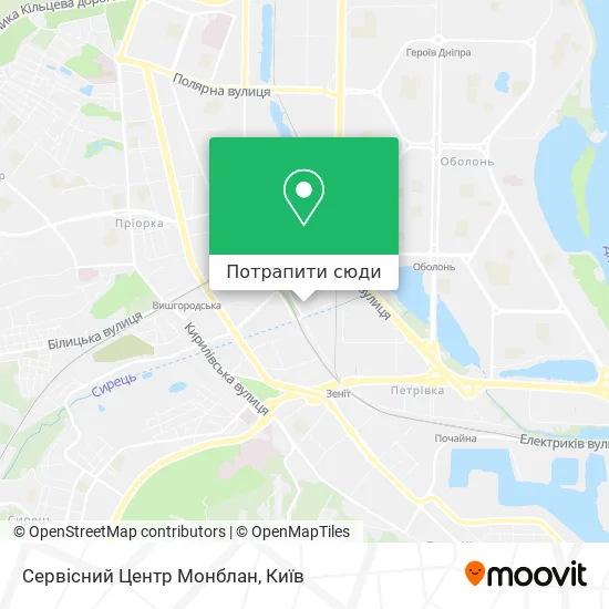 Карта Сервісний Центр Монблан