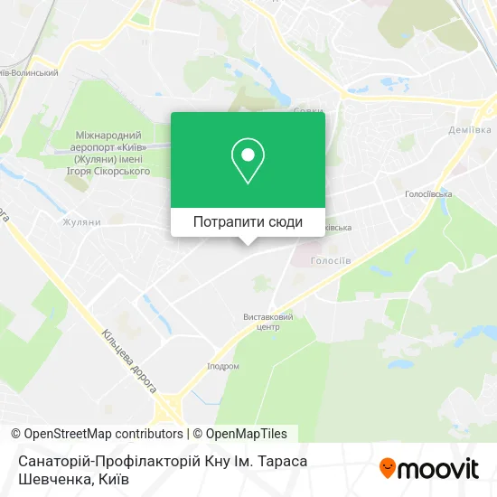 Карта Санаторій-Профілакторій Кну Ім. Тараса Шевченка