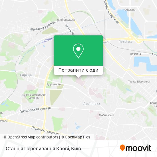 Карта Станція Переливання Крові