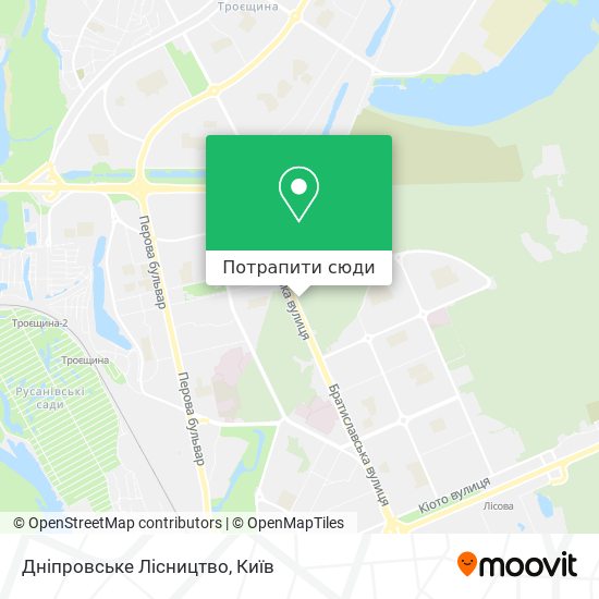Карта Дніпровське Лісництво