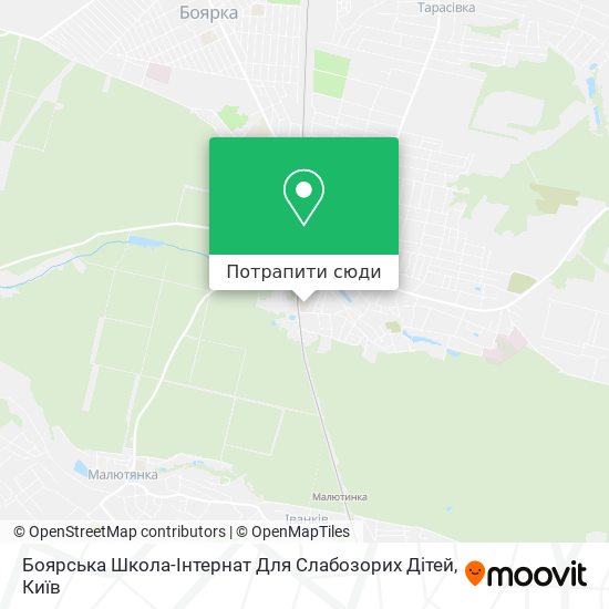Карта Боярська Школа-Інтернат Для Слабозорих Дітей