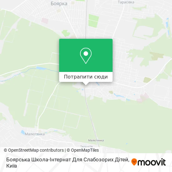 Карта Боярська Школа-Інтернат Для Слабозорих Дітей