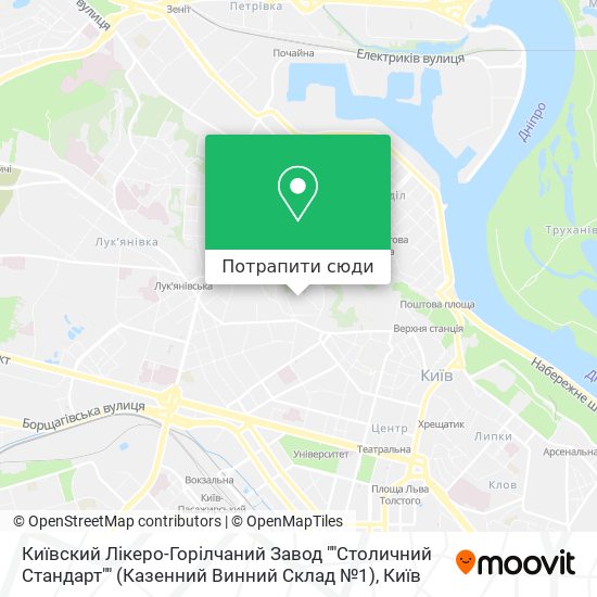 Карта Київский Лікеро-Горілчаний Завод ""Столичний Стандарт"" (Казенний Винний Склад №1)