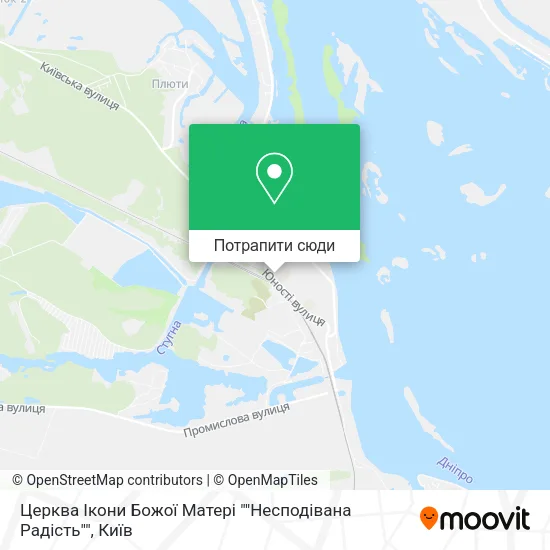 Карта Церква Ікони Божої Матері ""Несподiвана Радiсть""