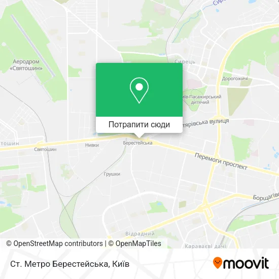 Карта Ст. Метро Берестейська
