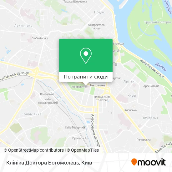 Карта Клініка Доктора Богомолець