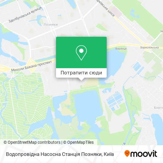 Карта Водопровідна Насосна Станція Позняки