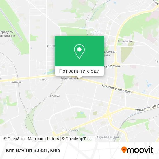Карта Кпп В/Ч Пп В0331