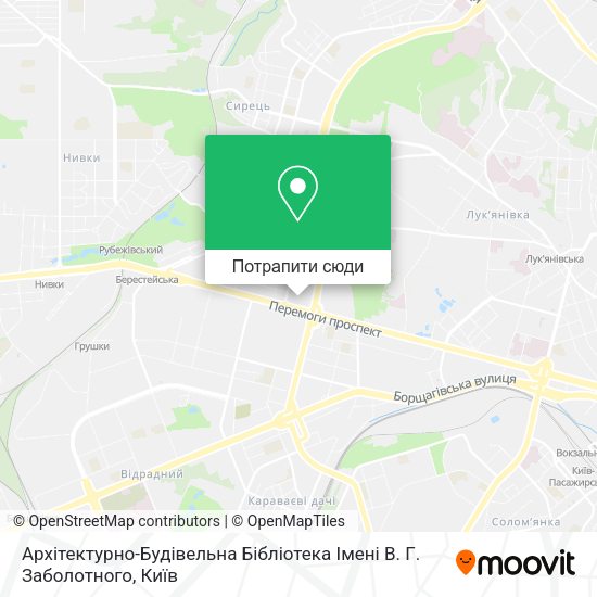 Карта Архітектурно-Будівельна Бібліотека Імені В. Г. Заболотного