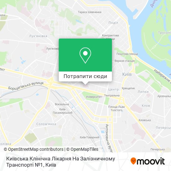 Карта Київська Клінічна Лікарня На Залізничному Транспорті №1