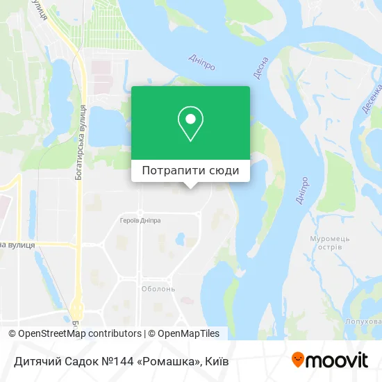 Карта Дитячий Садок №144 «Ромашка»