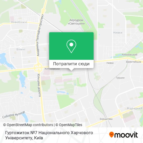 Карта Гуртожиток №7 Національного Харчового Університету
