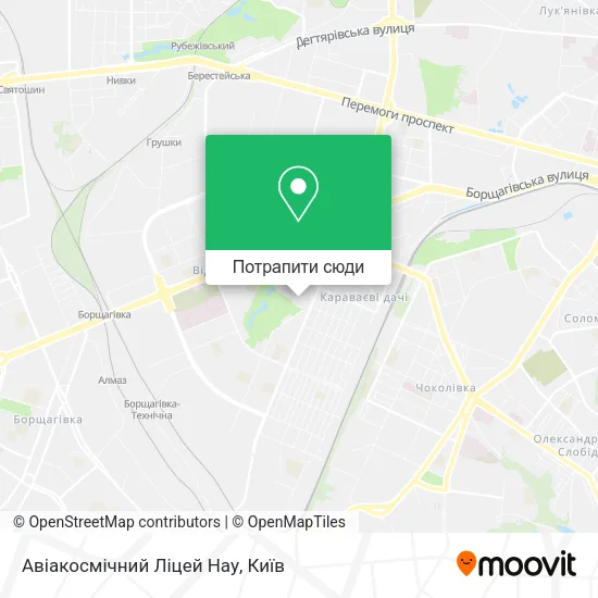 Карта Авіакосмічний Ліцей Нау