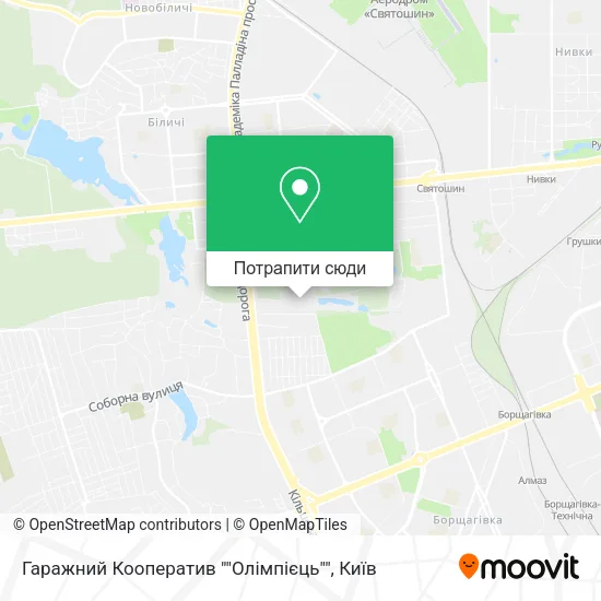 Карта Гаражний Кооператив ""Олімпієць""