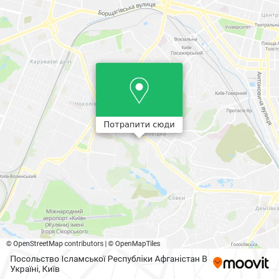 Карта Посольство Ісламської Республіки Афганістан В Україні