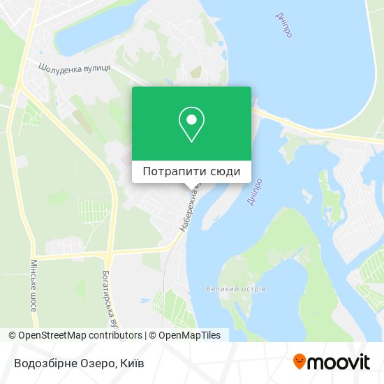 Карта Водозбірне Озеро