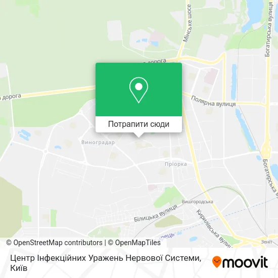 Карта Центр Інфекційних Уражень Нервової Системи