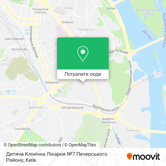 Карта Дитяча Клінічна Лікарня №7 Печерського Району